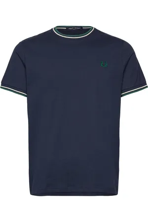 Fred Perry Twin Tipped T-Shirt Designers T-shirts Short-sleeved Navy