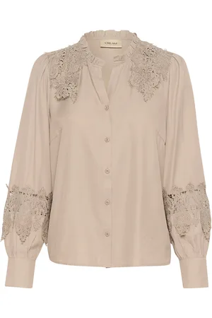 Cream Crluna Lace Shirt Tops Shirts Long-sleeved Beige