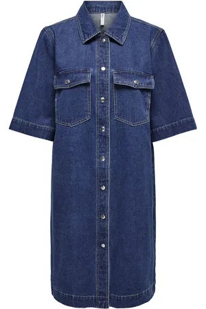 ONLY Onlbelle S/S Button Dress Dnm Gua Noos Dresses Shirt Dresses Blue