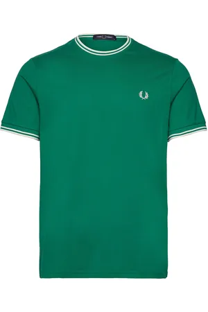 Fred Perry Twin Tipped T-Shirt Designers T-shirts Short-sleeved Green