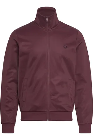 Fred Perry Track Jacket Tops Sweat-shirts & Hoodies Sweat-shirts Burgundy