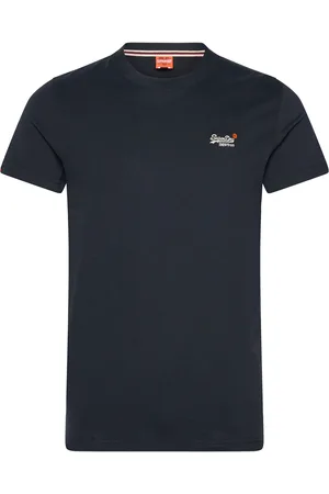 Superdry Essential Contrast Emb Tee Tops T-shirts Short-sleeved Navy