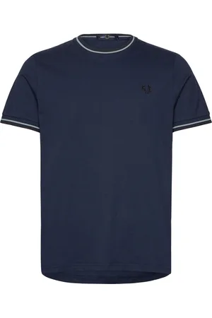 Fred Perry Twin Tipped T-Shirt Designers T-shirts Short-sleeved Navy