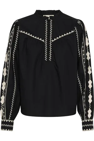 Cream Crgwen Shirt Tops Blouses Long-sleeved Black