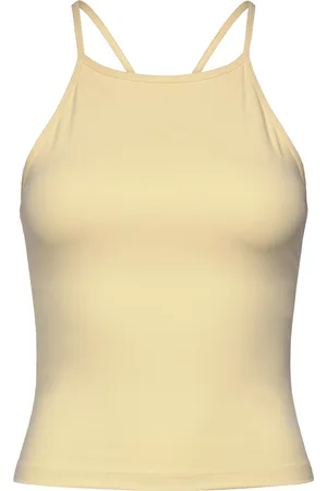 Casall Built-In-Bra Halterneck Tank Sport Sport Clothing Sports Tops & T-shirts Sport Tank Tops Yellow