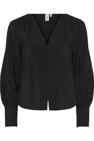 Y.A.S Pil Ls Shirt S. Noos Tops Blouses Long-sleeved Black