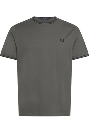 Fred Perry Twin Tipped T-Shirt Designers T-shirts Short-sleeved Khaki Green
