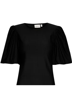 Gestuz Rifagz Balloon Blouse Tops Blouses Short-sleeved Black
