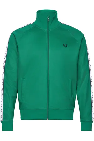 Fred Perry Taped Track Jacket Tops Sweat-shirts & Hoodies Sweat-shirts Green