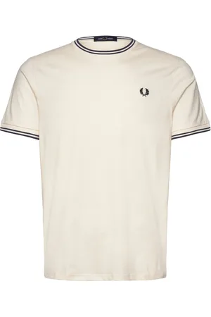Fred Perry Twin Tipped T-Shirt Designers T-shirts Short-sleeved Cream