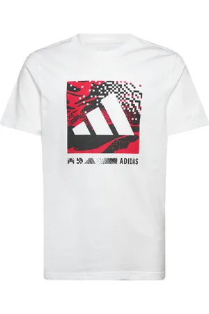 adidas J Camo Logo Tee Tops T-shirts Short-sleeved White