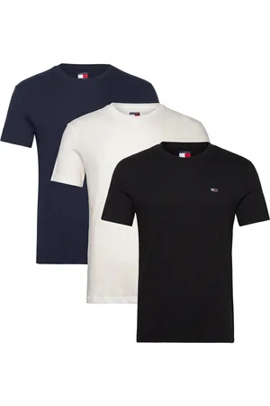Tommy Hilfiger Tjm Xslim 3 Pack Tee Tops T-shirts Short-sleeved Black
