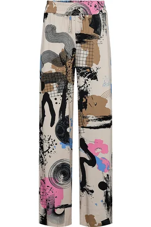 Numph Numokka Pants Bottoms Trousers Straight Leg Multi/patterned