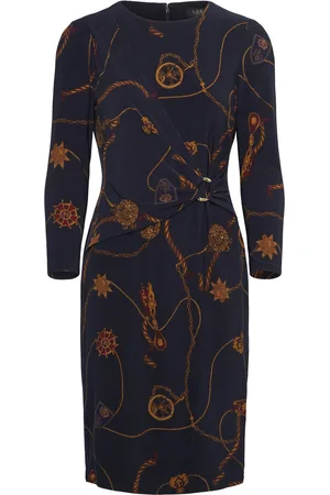 Ralph Lauren Print Jersey Three-Quarter-Sleeve Dress Lyhyt Mekko Multi/patterned