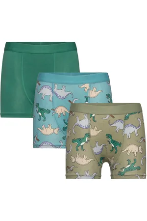 Lindex Boxer 3 Pack Elastic Dino Night & Underwear Underwear Underpants Green