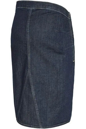 Mama;licious Mlatlanta Abk Skirt Skirts Denim Skirts Navy