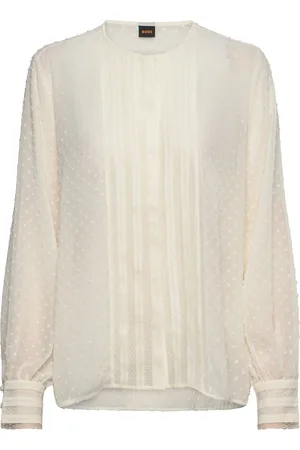 HUGO BOSS C_Bhome Tops Blouses Long-sleeved Cream
