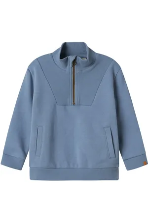 Lil Atelier Nmmilondon Rio Ls Half Zip Sweat Lil Tops Sweat-shirts & Hoodies Sweat-shirts Blue