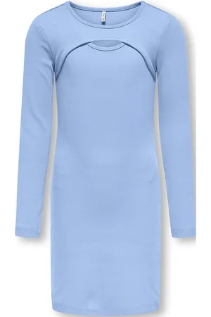 ONLY Kognessa Life Cutout Bodycon Dress Jrs Dresses & Skirts Dresses Casual Dresses Long-sleeved Casual Dresses Blue