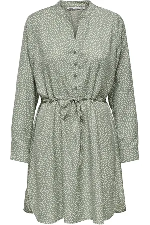 ONLY Onlcory Life L/S V-Neck Tunic Wvn Noos Tops Tunics Green