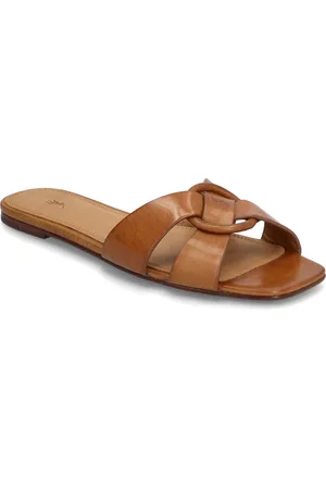 Ralph Lauren Leather O-Ring Sandal Matalapohjaiset Sandaalit Brown