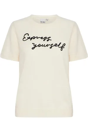 Ichi Ihdamilo Ss Tops Knitwear Jumpers Cream