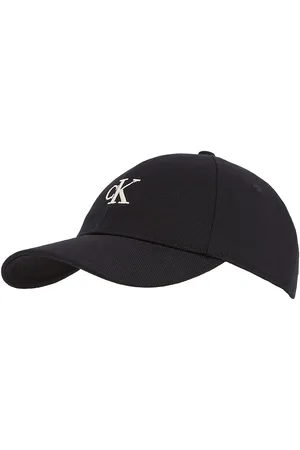 Calvin Klein Monogram Embroidery Baseball Cap Accessories Headwear Caps Black