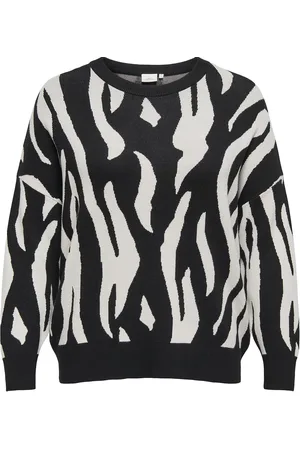 ONLY Carmontana Ls Jq Loose O-Neck Knt Tops Knitwear Jumpers Black