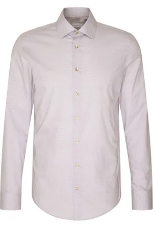 Seidensticker Business Kent Tops Shirts Pattern Shirts Beige