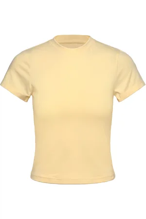 Casall Cotton Blend Slim Tee Sport Women Sport Clothing Sports Tops & T-shirts Sport T-shirts Yellow