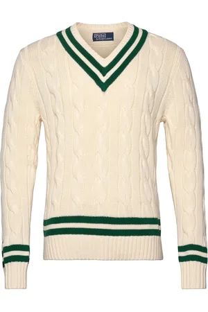 Ralph Lauren The Iconic Cricket Sweater Tops Knitwear V-necks Cream