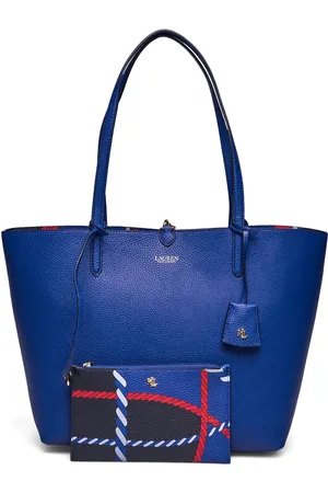 Ralph Lauren Faux-Leather Reversible Tote Bag Shopper Laukku Blue