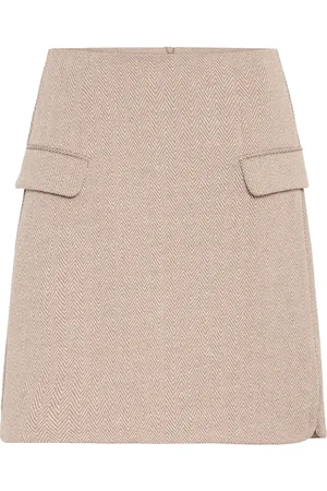 Ichi Ihkate Jacquard Sk5 Lyhyt Hame Beige