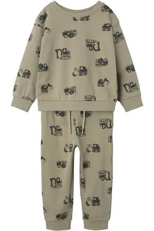 NAME IT Nmmvildar Ls Nreg Sweat Set Unb Sets Sweatsuits Green