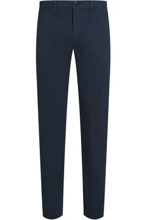 Tommy Hilfiger Denton Printed Structure Chino Bottoms Trousers Chinos Navy