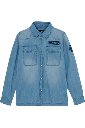 Indian Blue Jeans Shirt Denim Badges Bottoms Shorts Blue