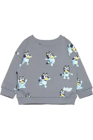 MANGO Bluey-Print Sweatshirt Tops Sweat-shirts & Hoodies Sweat-shirts Grey