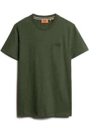 Superdry Essential Logo Emb Tee Tops T-shirts Short-sleeved Khaki Green