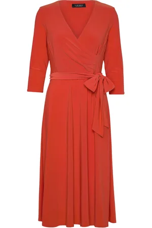 Ralph Lauren Surplice Jersey Dress Polvipituinen Mekko Orange