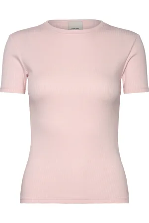 Calvin Klein Modal Rib Slim Ss Top Tops T-shirts & Tops Short-sleeved Pink