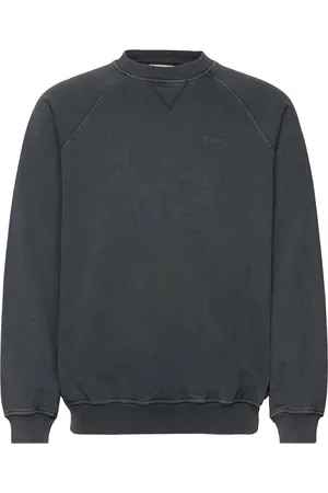 Woodbird Wbzhang Washed Crew Tops Sweat-shirts & Hoodies Sweat-shirts Black