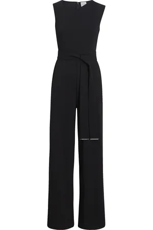 Calvin Klein Scuba Crepe Open Back Jumpsuit Bottoms Jumpsuits Black