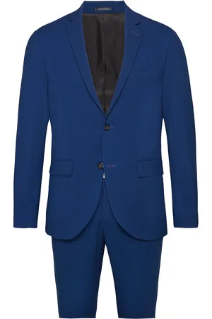 Lindbergh Plain Mens Suit - Normal Length Puku Blue