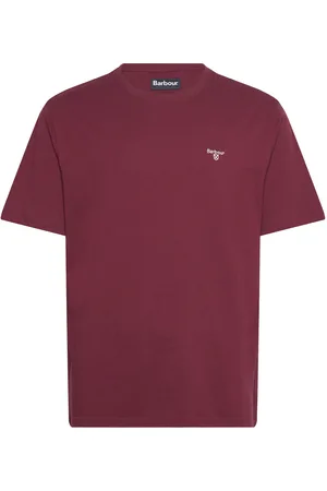 Barbour Ess Sports Tee Designers T-shirts Short-sleeved Burgundy