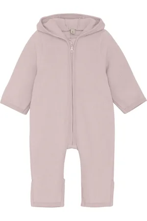 Huttelihut Pram Suit Ears Cot. Fleece Outerwear Fleece Outerwear Fleece Coveralls Grey