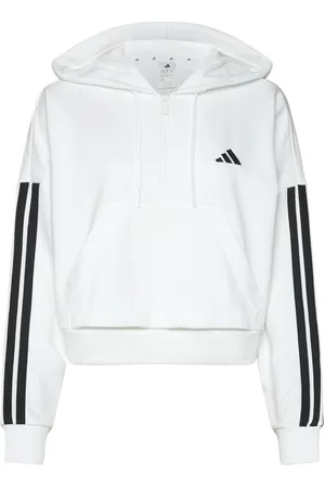 adidas W 3S Ft Qz Hd Sport Women Sport Clothing Sport Sweat-shirts & Hoodies Sport Sweat-shirts White