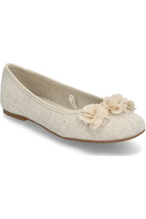 MANGO Ballet Flats With Flower Decoration Ballerinat Beige