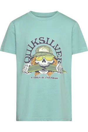 Quiksilver Ev Skull Feast Ss Yth Tops T-shirts Short-sleeved Blue