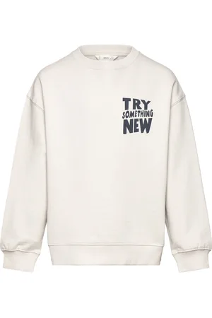 MANGO Printed Cotton Sweatshirt Tops Sweat-shirts & Hoodies Sweat-shirts White