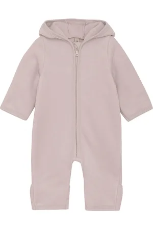 Huttelihut Pram Suit Cotton Fleece Outerwear Fleece Outerwear Fleece Coveralls Pink